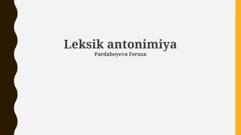 Leksik antonimiya