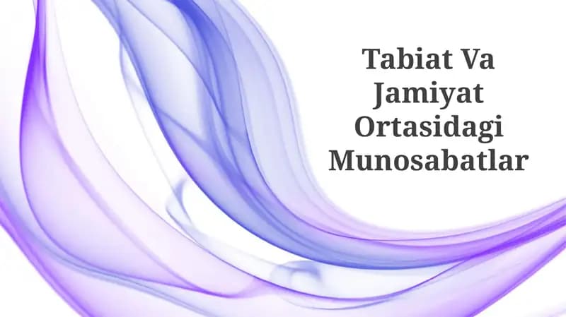 Tabiat Va Jamiyat Ortasidagi Munosabatlar