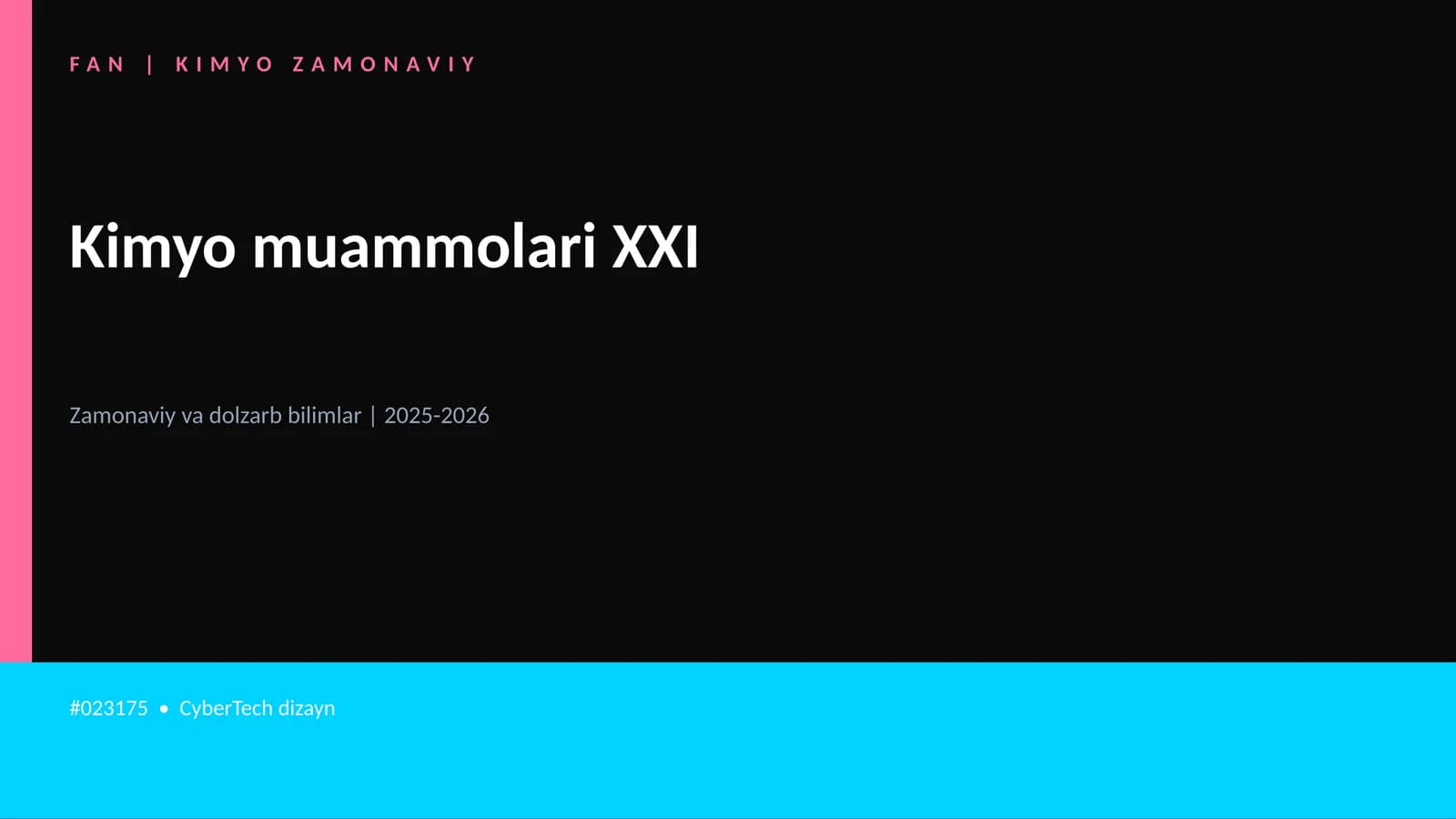 Kimyo muammolari XXI