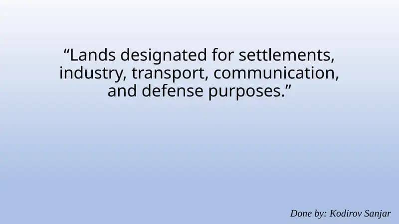 Lands designated for settlements,industry