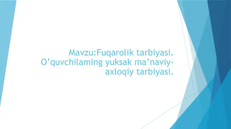 Fuqarolik tarbiyasi