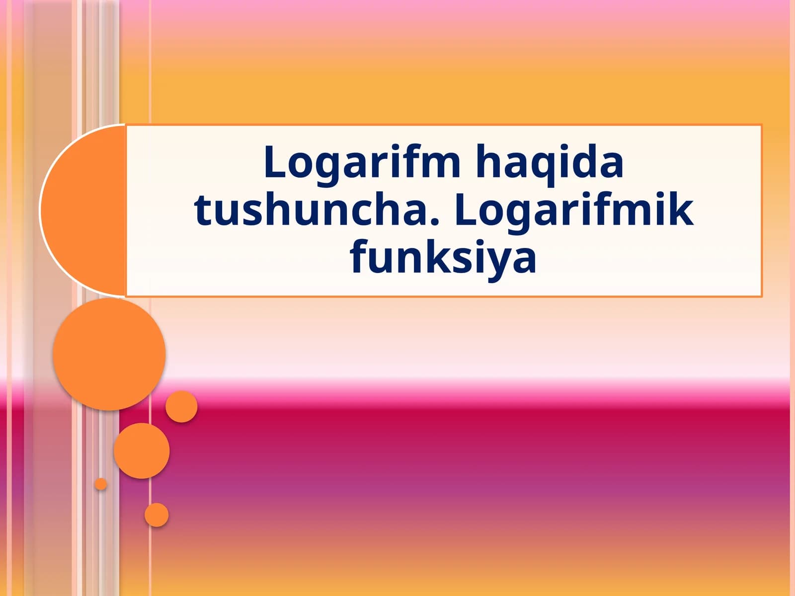 Logarifm funksiyasi