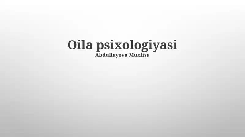 Oila psixologiyasi