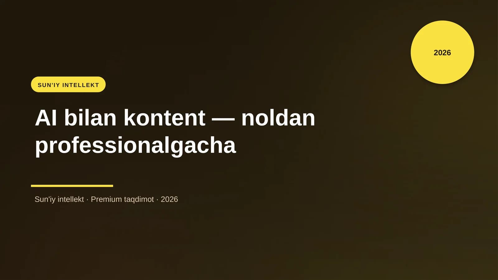 AI bilan kontent — noldan professionalgacha
