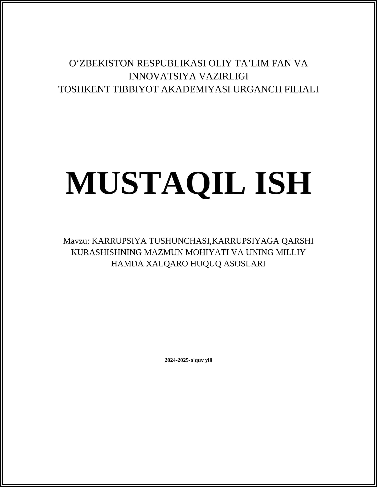 KARRUPSIYA TUSHUNCHASI