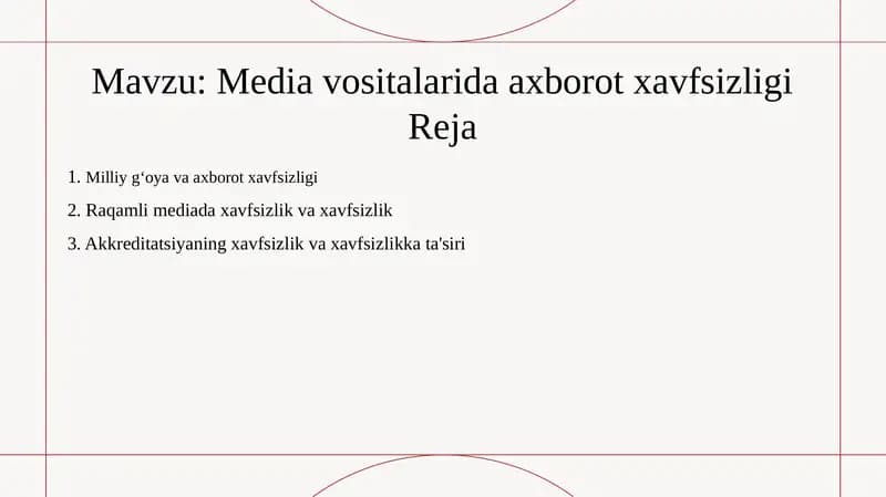 Media vositalarida axborot xavfsizligi