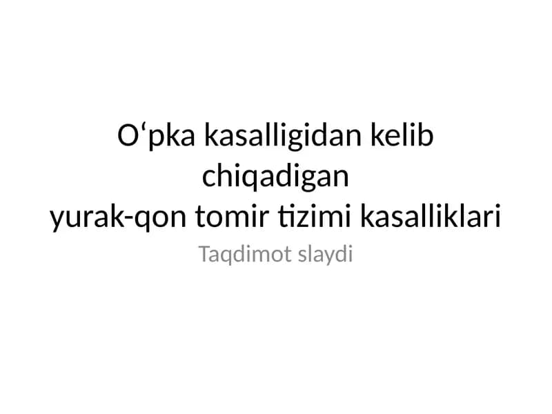 Taqdimotlar/Tibbiyot