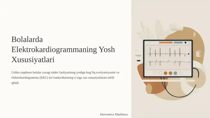 Bolalarda Elektrokardiogrammaning Yosh Xususiyatlari