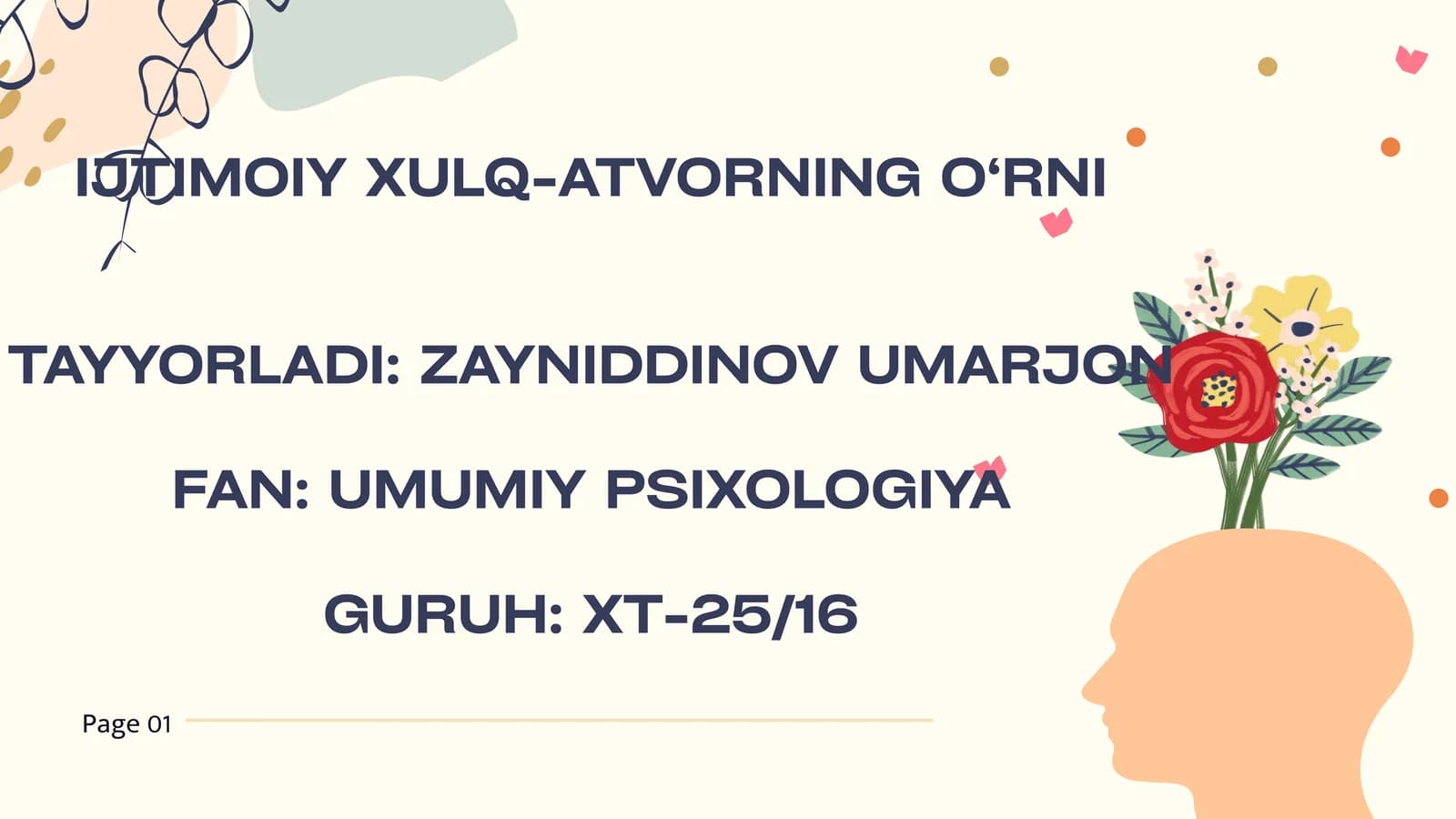 IJTIMOIY XULQ-ATVORNING O‘RNI