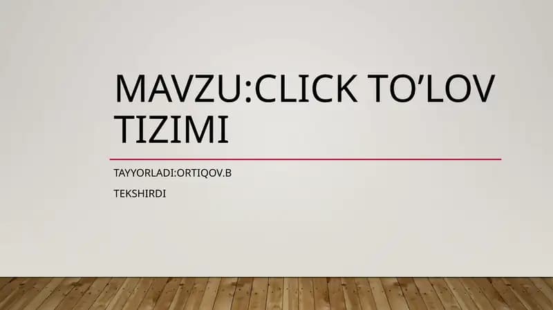 Click to’lov tizimi