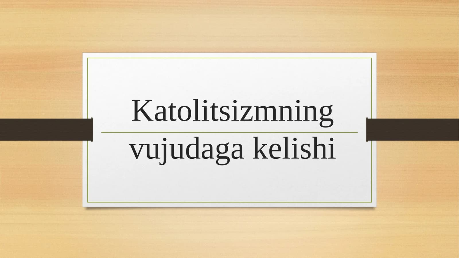 Katolitsizmning vujudaga kelishi