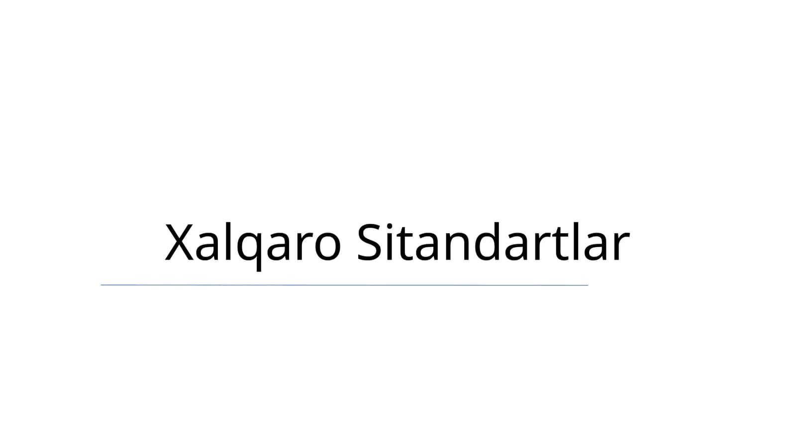 Xalqaro Sitandartlar