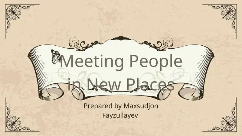 Meeting people in new places