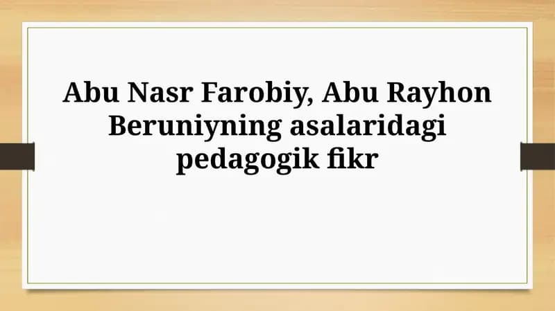 Abu Nasr Farobiyning asarlari