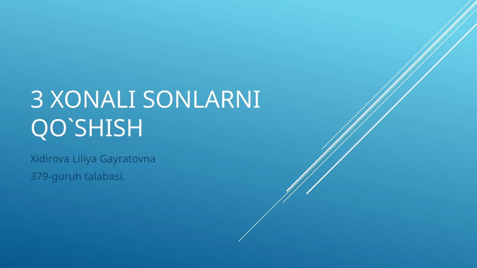 3xonalisonlarniqo`shish