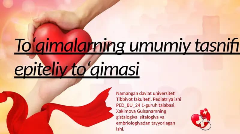 Namangan davlat universiteti Tibbiyot fakulteti Pediatriya ishi PED_BU_241-guruh talabasi
