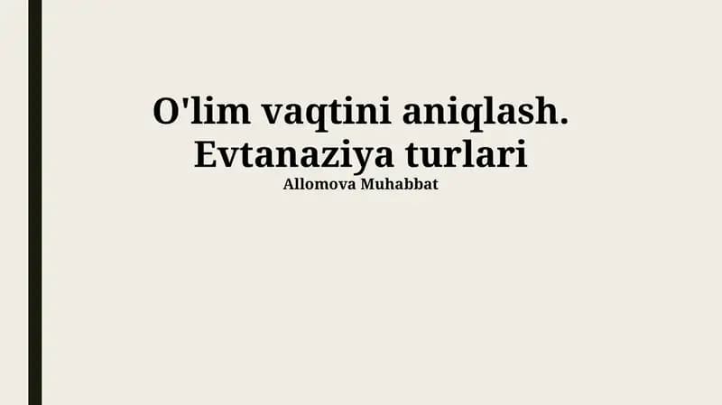 Evtanaziya turlari