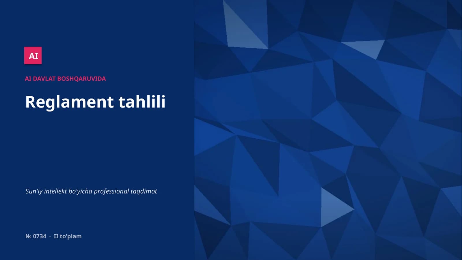 AI DAVLAT BOSHQARUVIDA Reglament tahlili