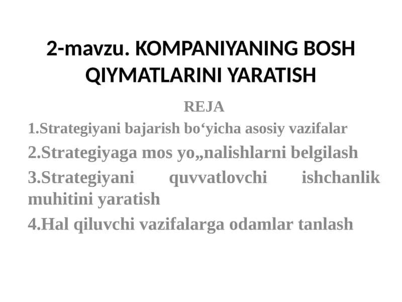 Strategiya yaratish