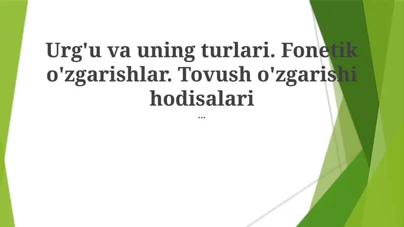 Fonetik O'zgarishlar Mexanizmlari