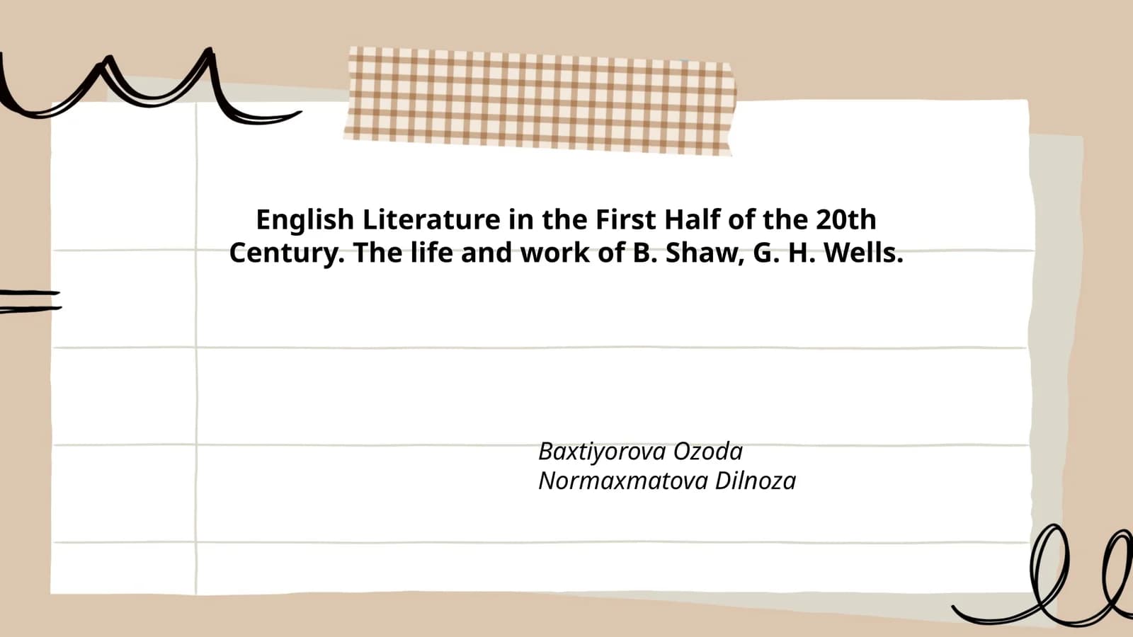 English Literature in the First Half of the 20th Century