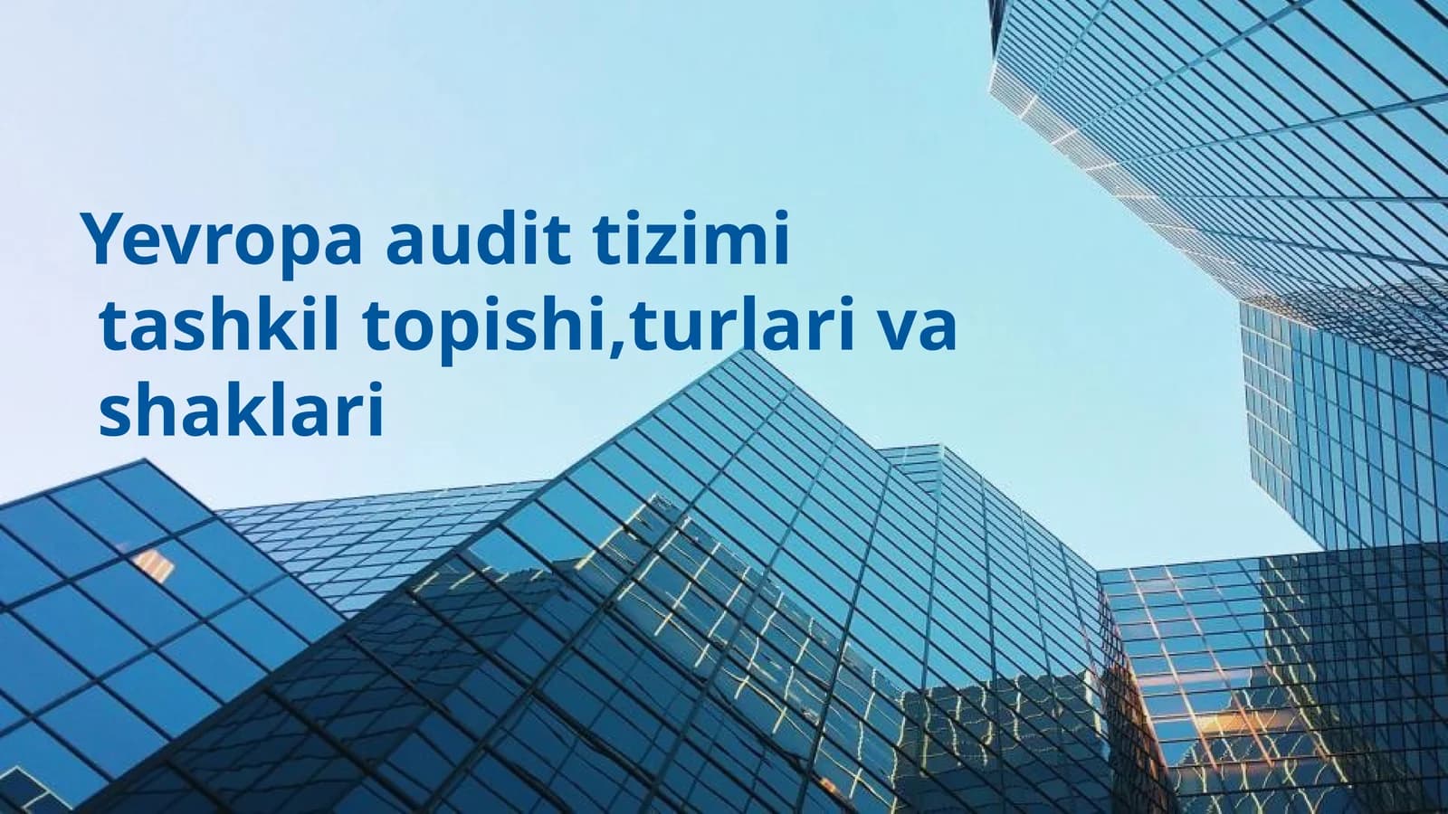 Yevropa audit tizimi tashkil topishi ,turlari va shaklari