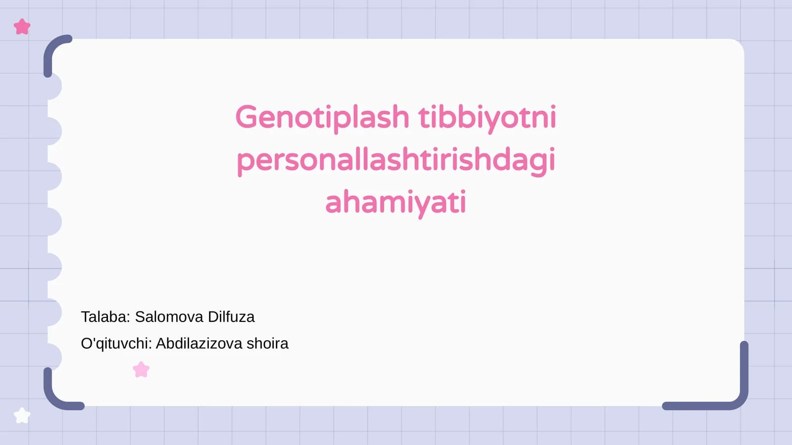 Genotiplash tibbiyotni personallashtirishdagi ahamiyati