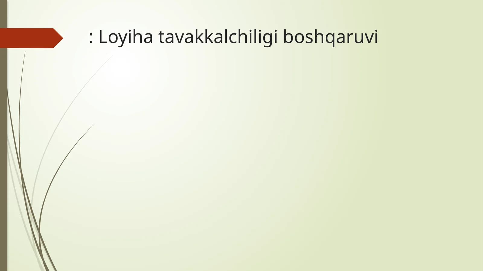 Loyiha tavakkalchiligi boshqaruvi