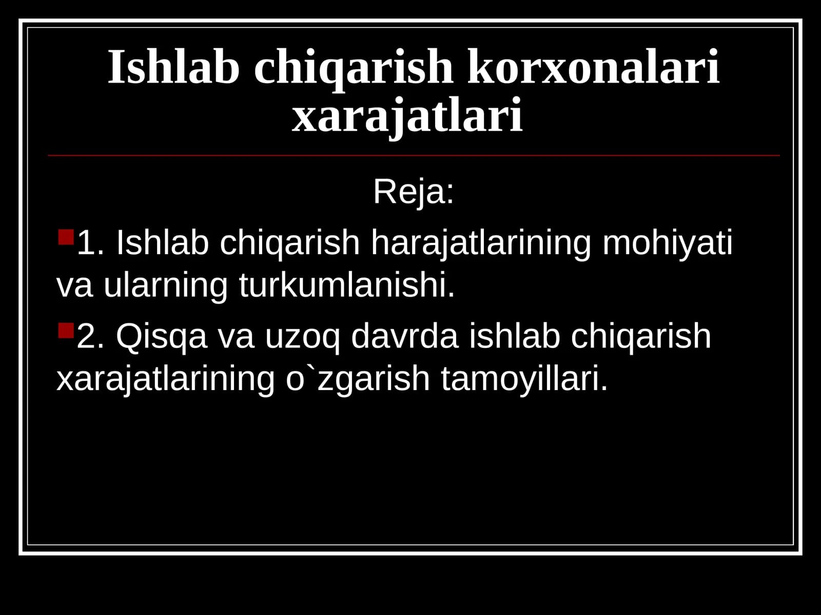 Ishlаb chiqаrish korxonalari хаrаjаtlаri