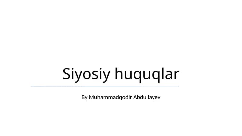 Siyosiy huquqlar