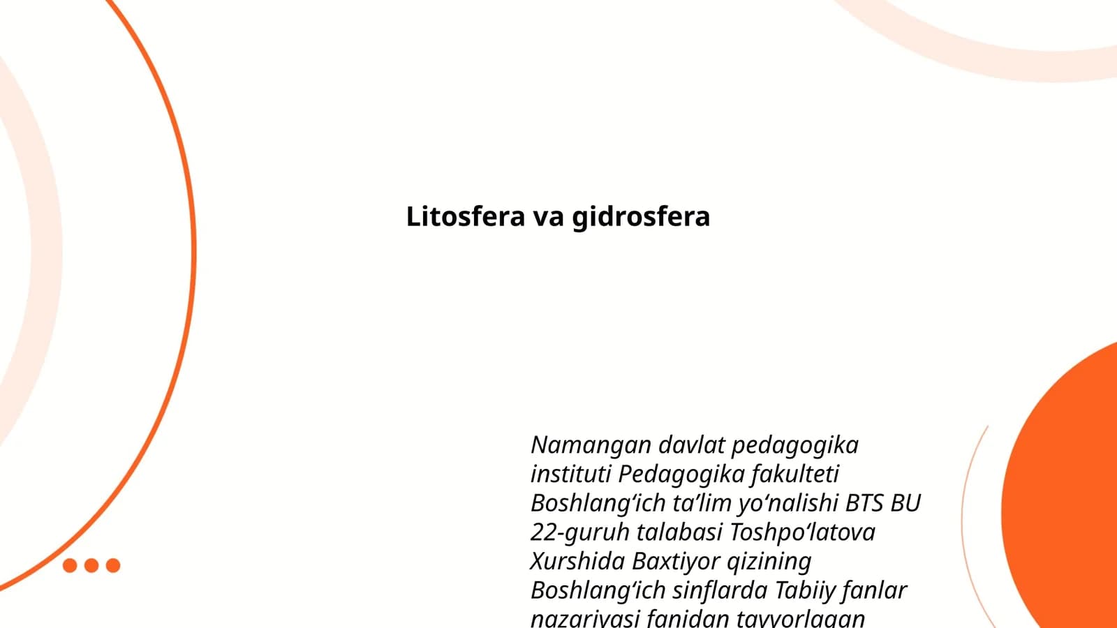 Litosfera va gidrosfera