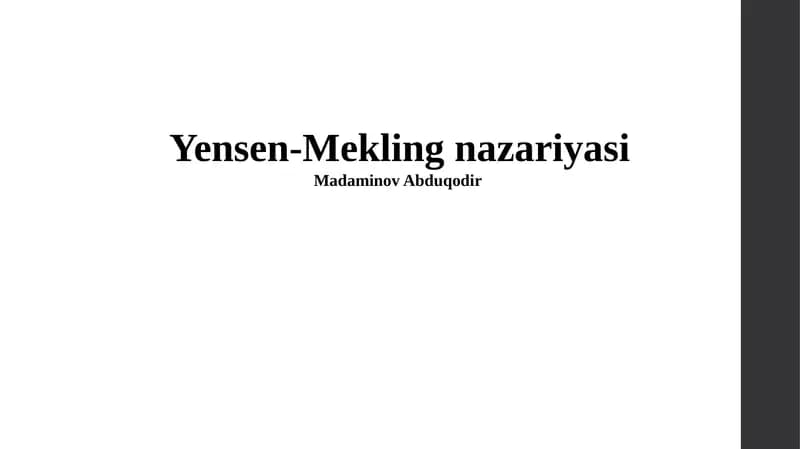 Yensen-Mekling nazariyasi