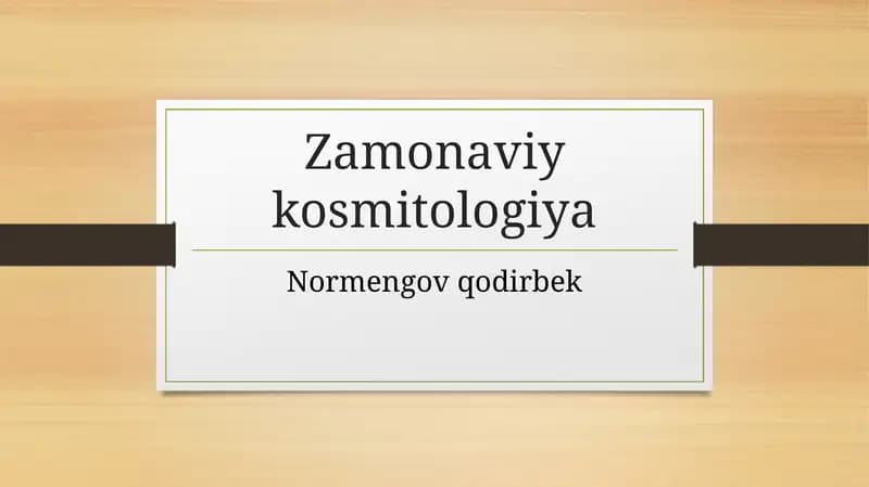 zamonaviy kosmetologiya mustaqil ish