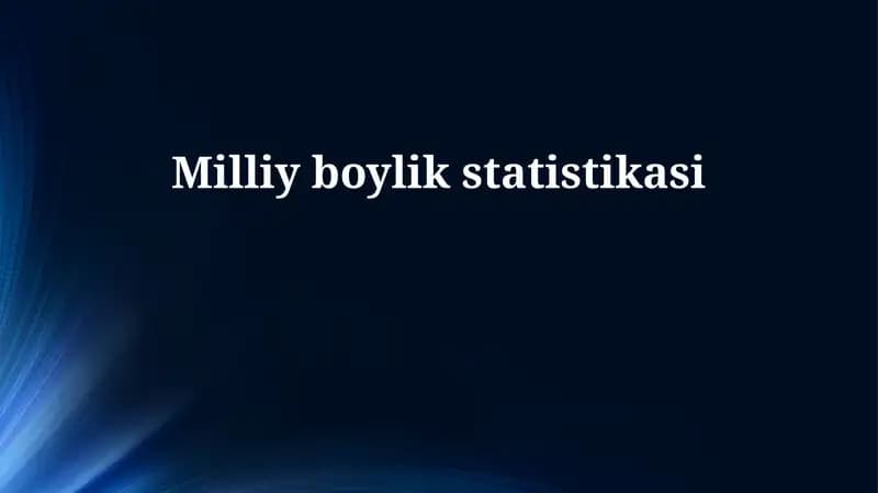 Milliy boylik statistikasi