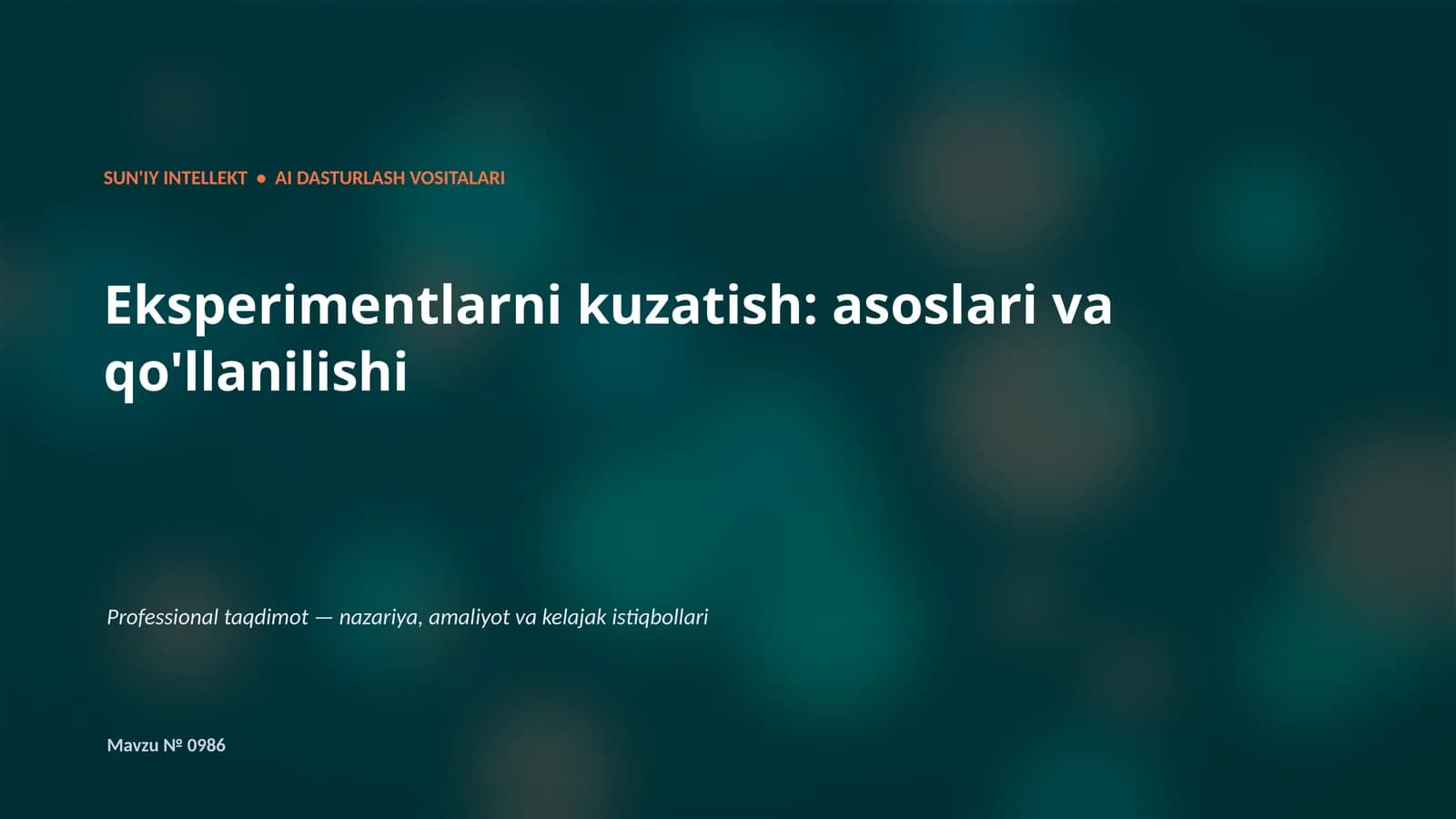 SUN'IY INTELLEKT • AI DASTURLASH VOSITALARI