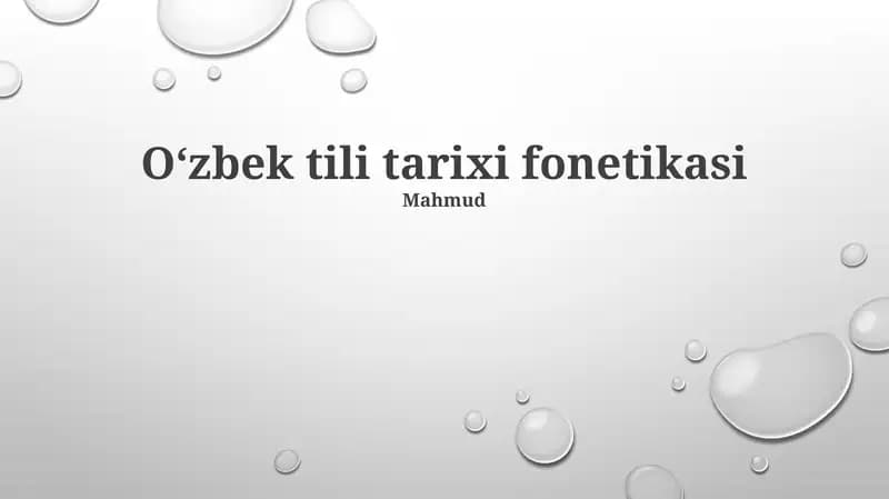 Oʻzbek tili tarixi fonetikasi