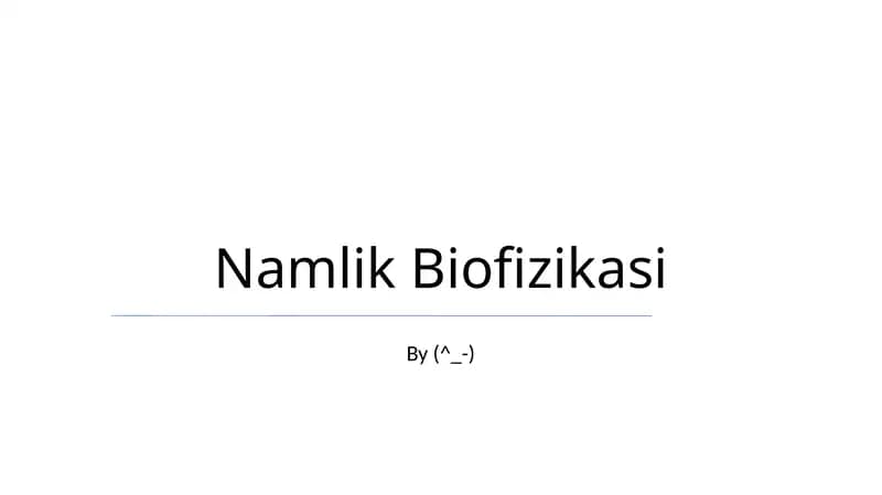 Namlik Biofizikasi