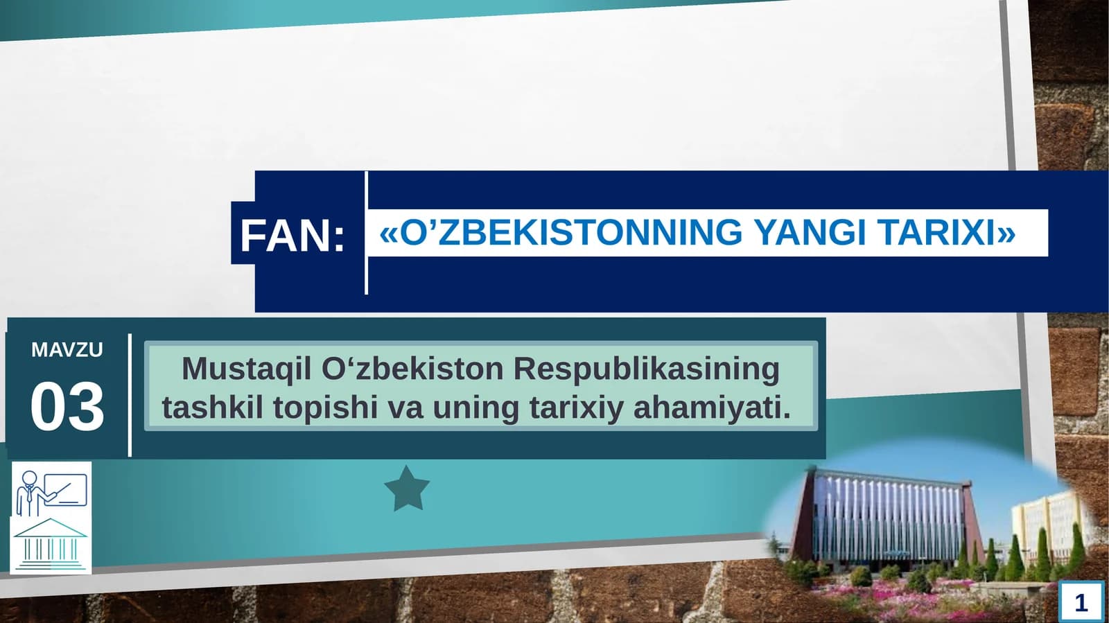O’ZBEKISTONNING YANGI TARIXI