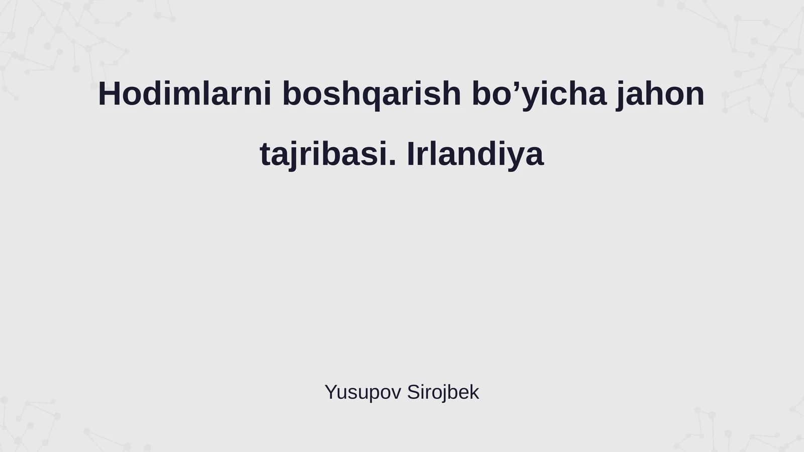 Irlandiyada hodimlarni boshqarish tizimi