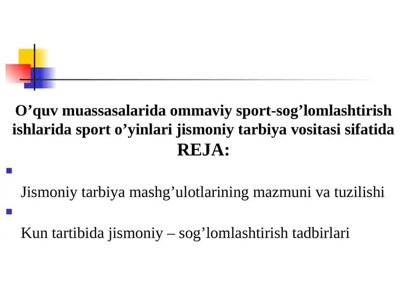 Jismoniy Tarbiya Mashqlari