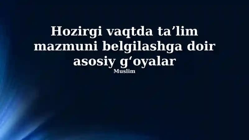 Ta'lim Mazmunini Belgilash