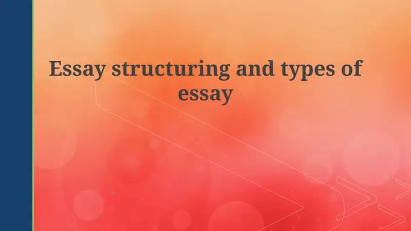 Essay structuring and types of essay