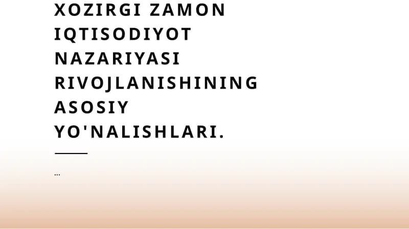 Iqtisodiy Nazariya