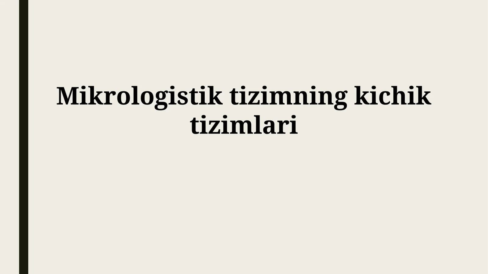 Mikrologistik tizimning kichik tizimlari