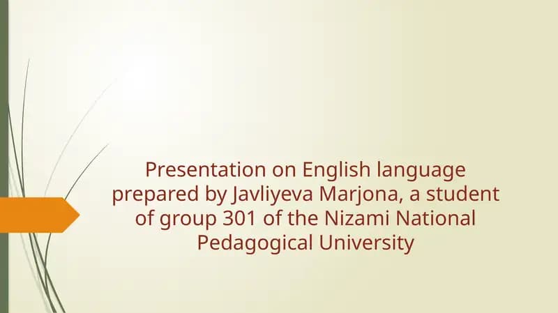 Presentation on English language