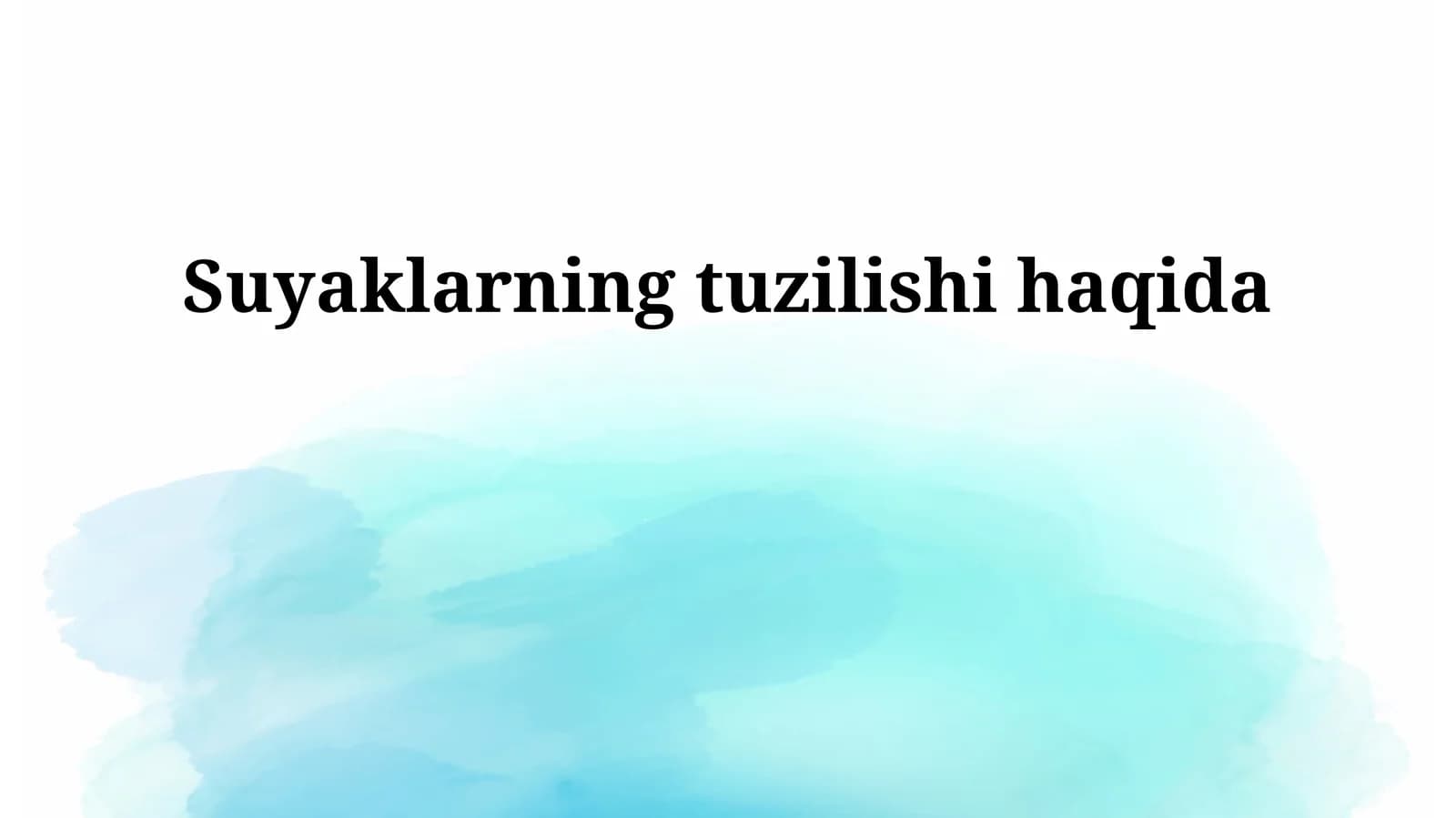 Suyaklarning tuzilishi haqida