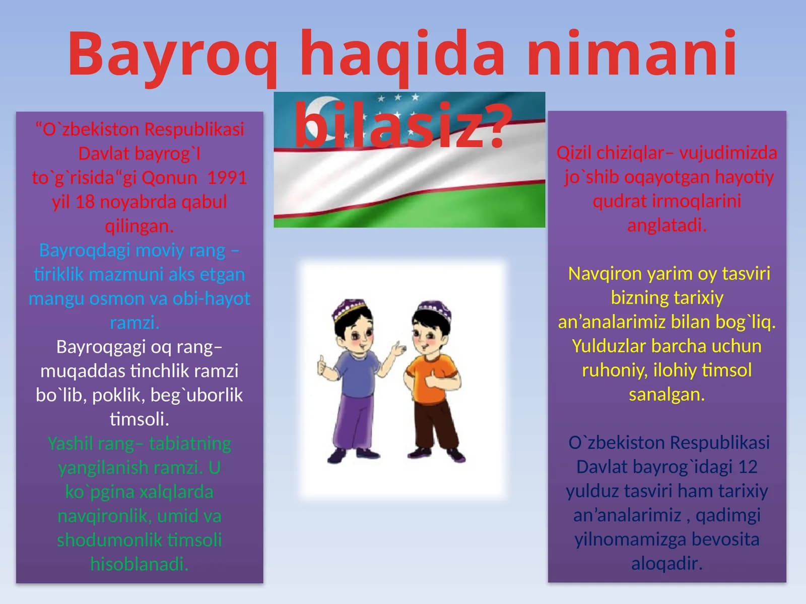 Bayroq haqida nimani bilasiz?