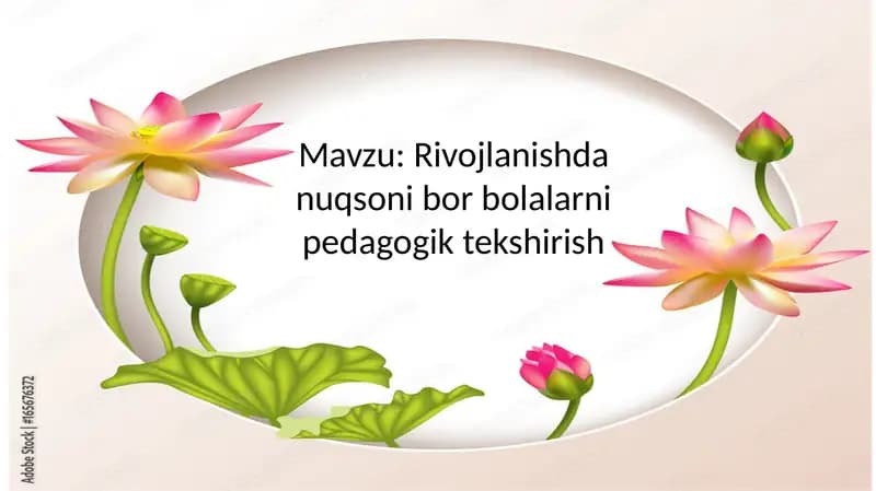 Rivojlanishda nuqsoni bor bolalarni pedagogik tekshirish