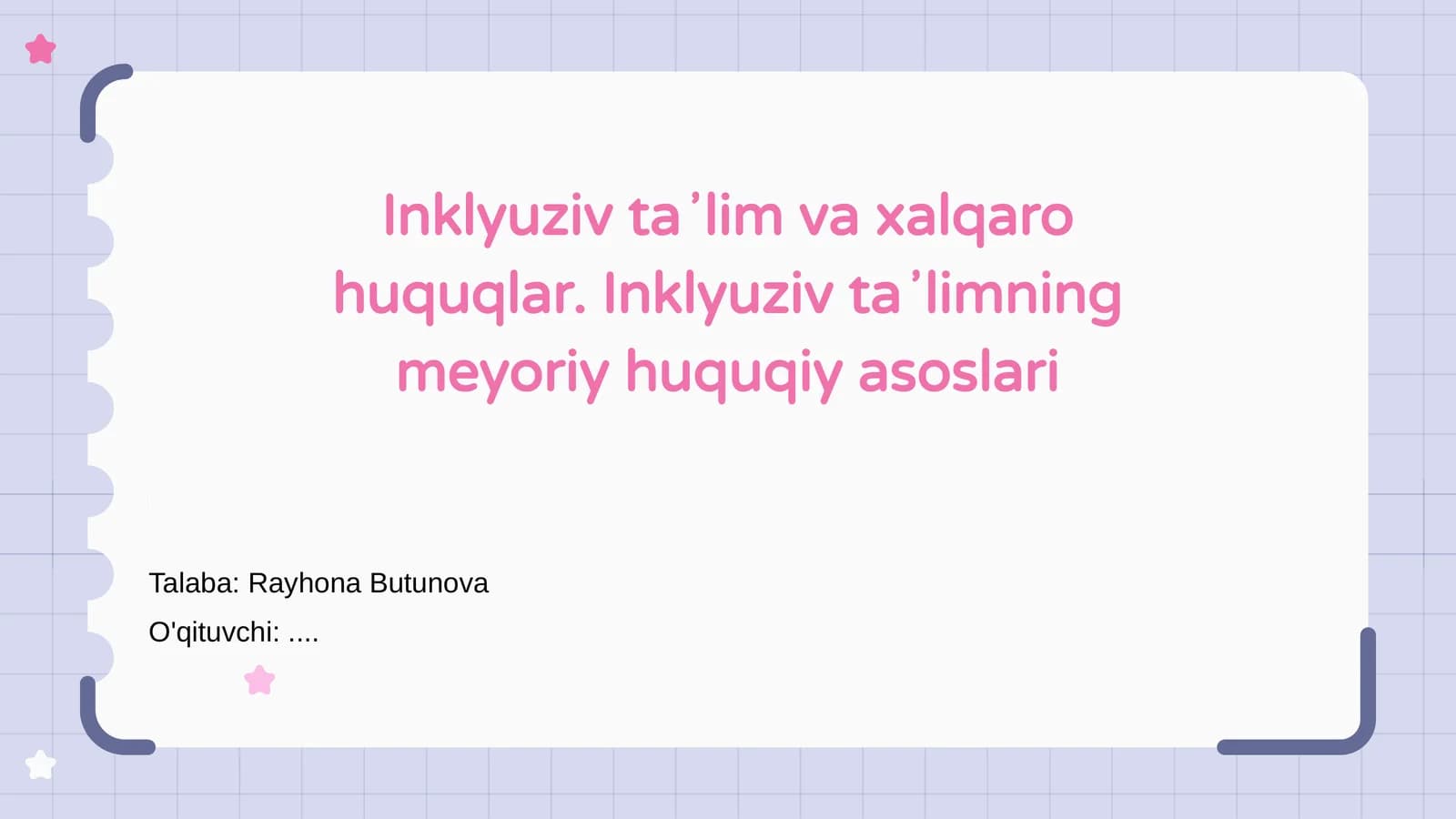 Inklyuziv taʼlim va xalqaro huquqlar