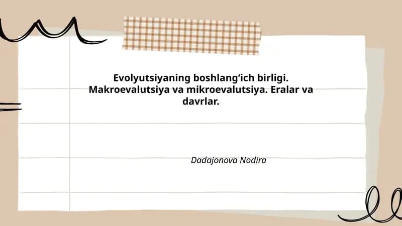 Evolyutsiyaning boshlangʻich birligi